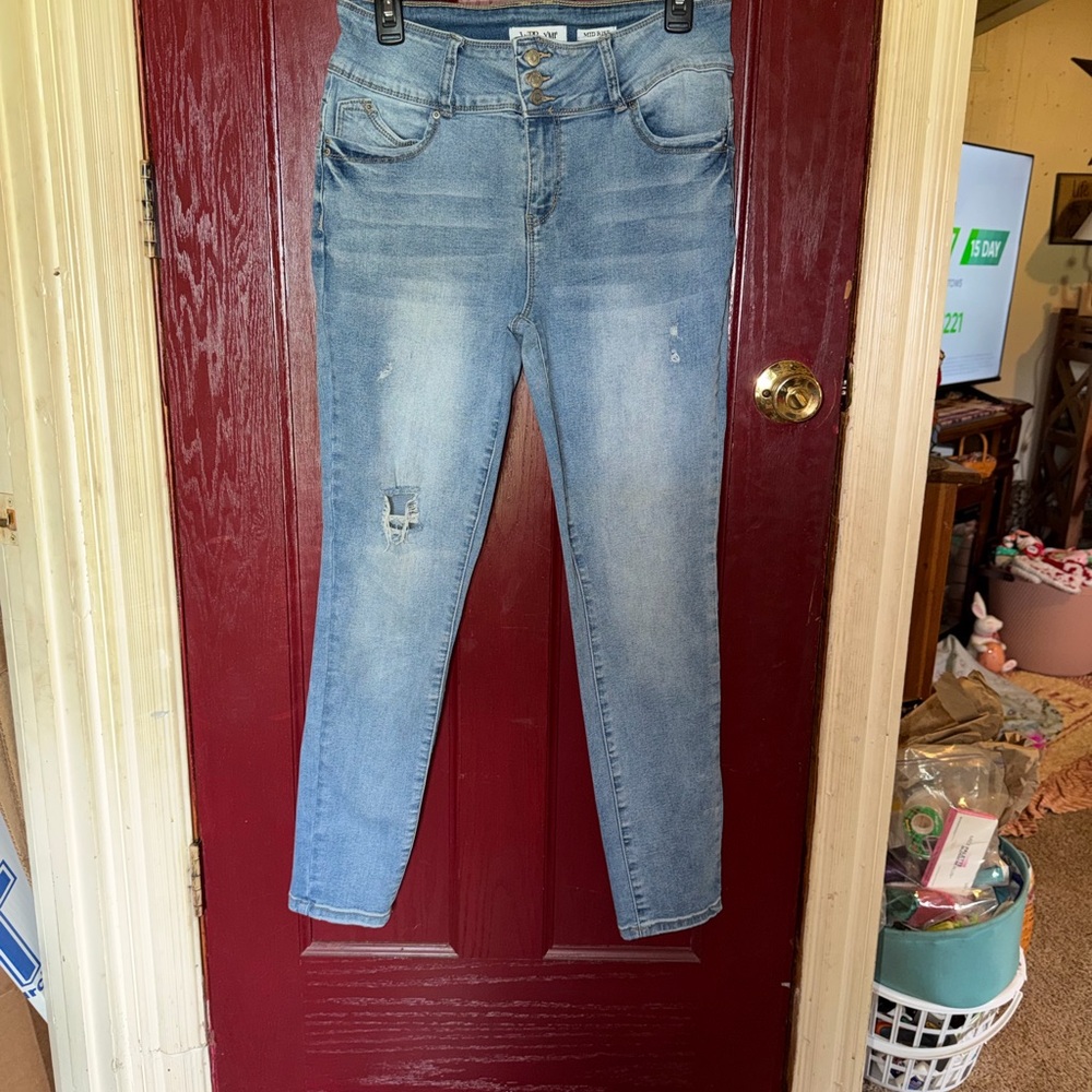 Light Blue High-Rise Skinny Jeans by